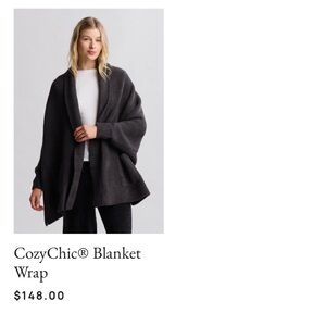 Barefoot Dreams Charcoal CozyChic Blanket Wrap
